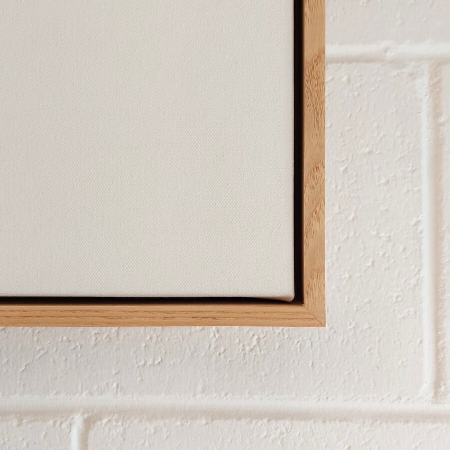 Stock Clearance 600 x 600 Artist Grade Blank Canvas with Float Frame - 55mm Natural Oak - RAW