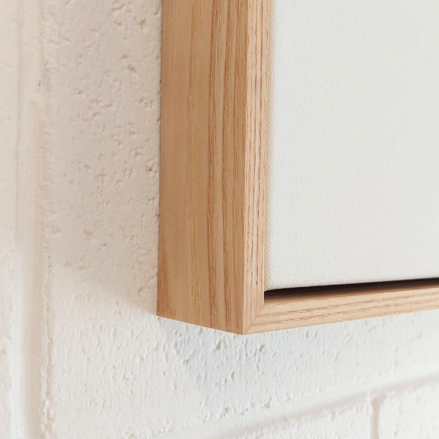 Stock Clearance 600 x 600 Artist Grade Blank Canvas with Float Frame - 55mm Natural Oak - RAW