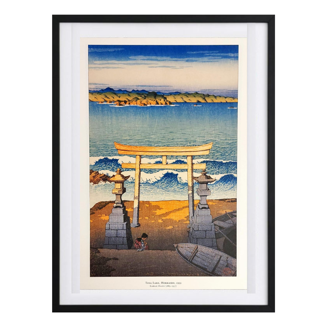 Toya Lake, Hokkaido 1933 - Framed Kawase Hasui Wood Block Print
