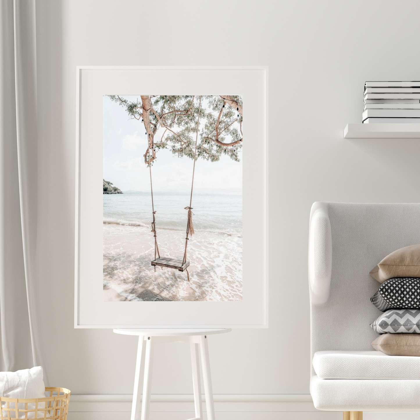 Tree Swing On Tropical Island Beach Photographic Print