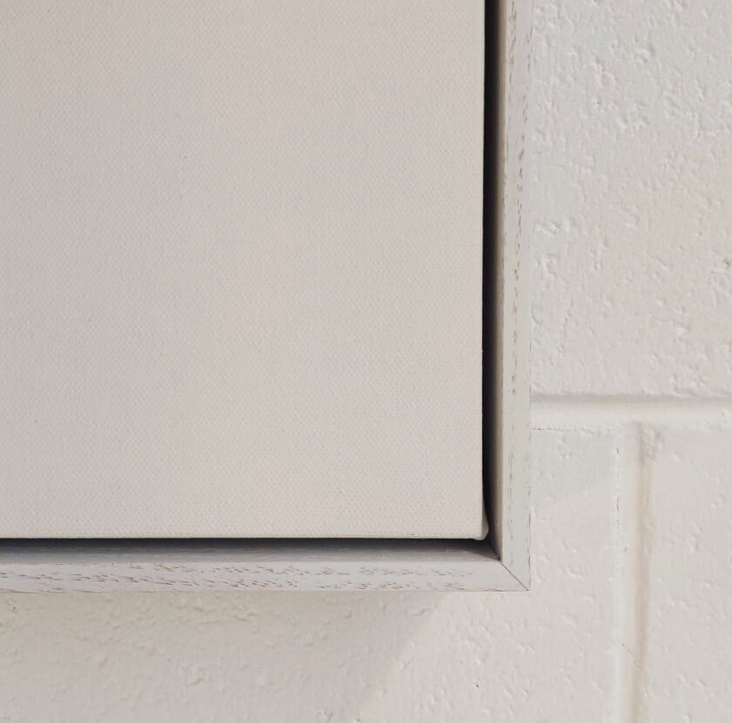 Blank Canvas with White Wash Float Frame