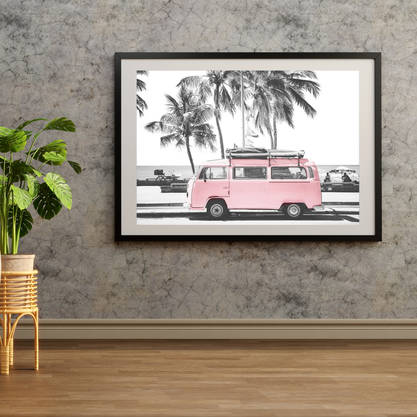 Pink Kombi Photographic Art Print