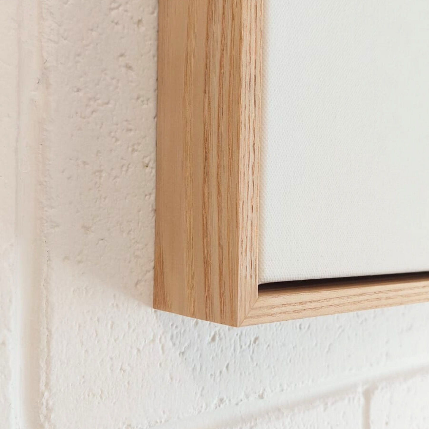 Stock Clearance 400 x 400 Artist Grade Blank Canvas with Float Frame - 55mm Natural Oak - RAW