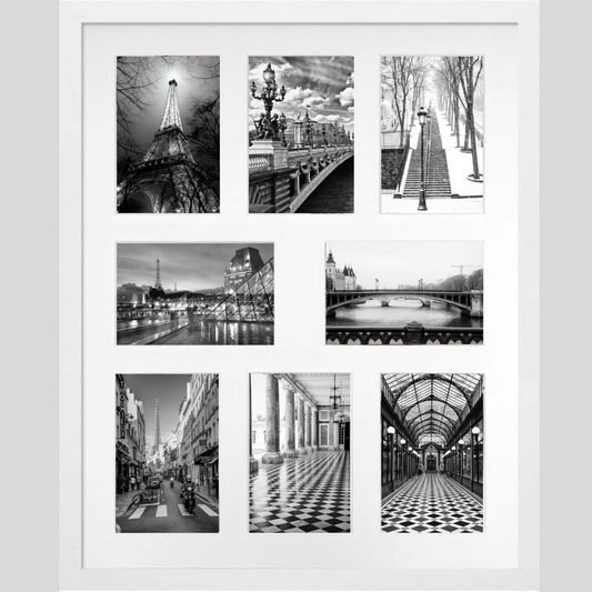 Deluxe Collage Gallery Photo Frame White - Suits 8 4x6 Prints