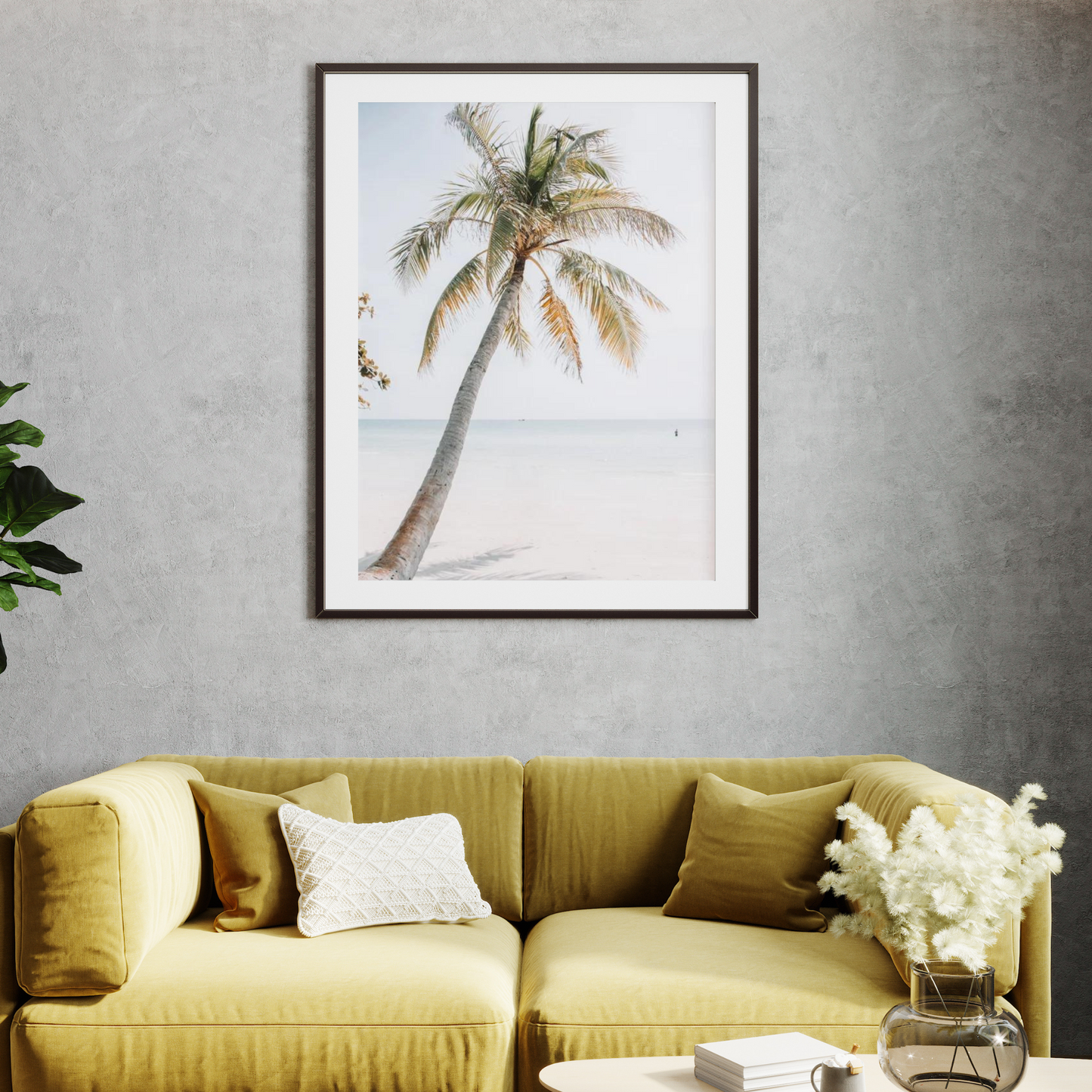 Palm Tree on White Sand Photographic Print