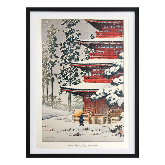 Saishoin Temple in Show, Hirosaki 1936 - Framed Kawase Hasui Wood Block Print